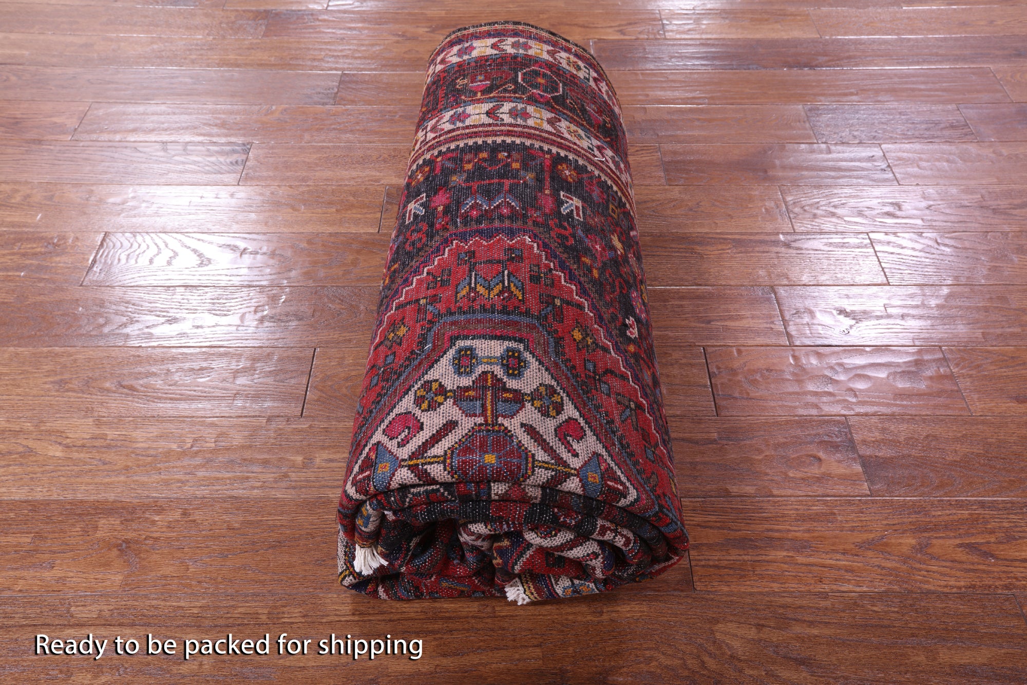 Black New Persian Nahavand Handmade Full Pile Wool Rug - 5' 5" X 10' 7" - Golden Nile