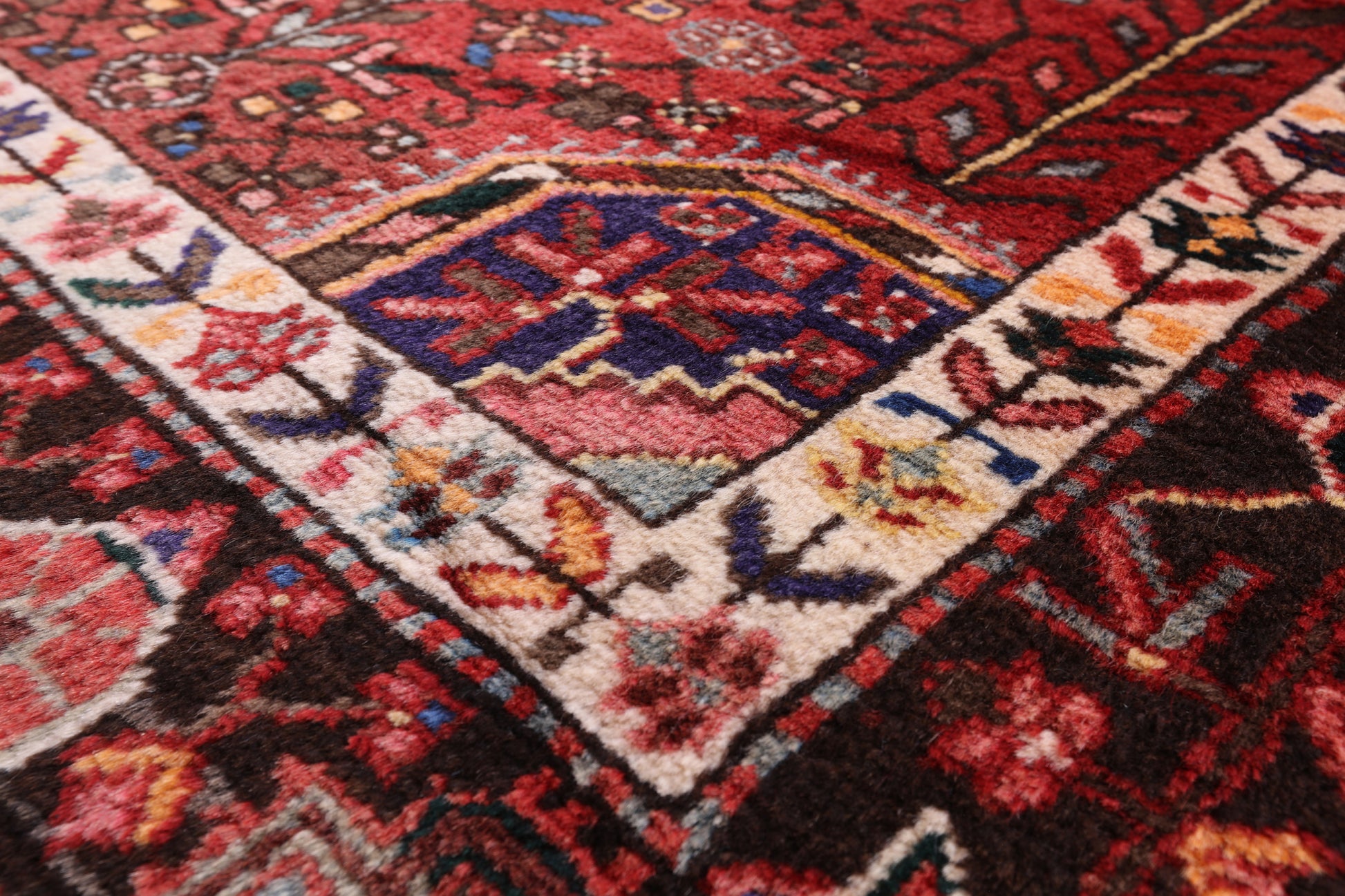 Black New Persian Nahavand Handmade Full Pile Wool Rug - 5' 5" X 10' 7" - Golden Nile