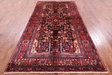 Black Hand Knotted New Authentic Persian Nahavand Wool Rug - 5' 5" X 10' 3" - Golden Nile