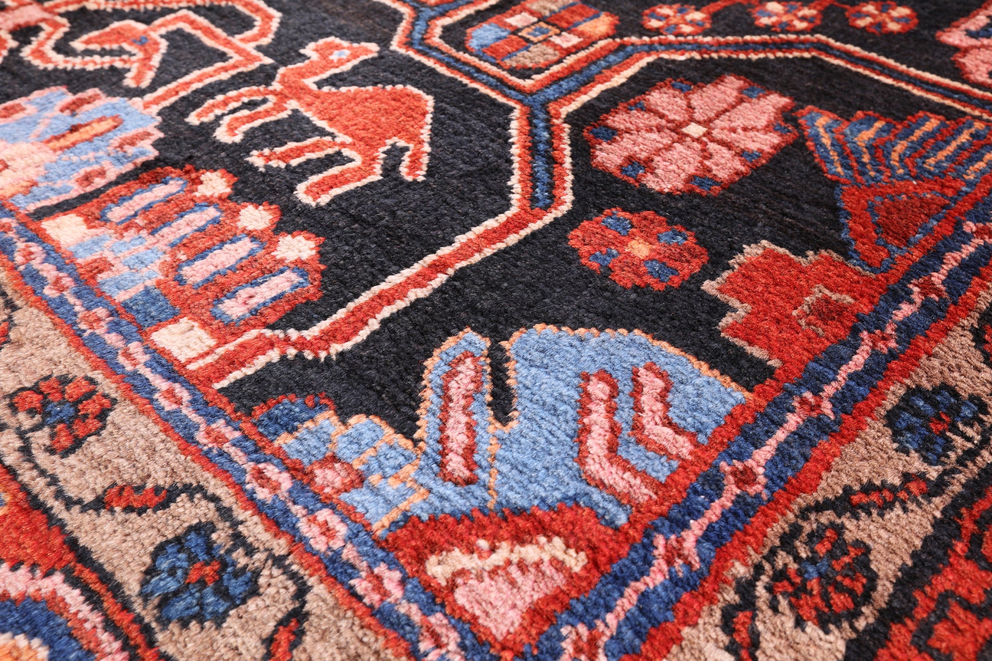 Black New Authentic Persian Nahavand Handmade Rug - 5' 7" X 10' 4" - Golden Nile
