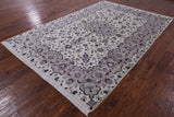 Ivory New Authentic Persian Kashan Hand Knotted Area Rug - 6' 9" X 10' 0" - Golden Nile