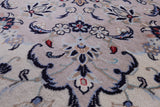 Ivory New Authentic Persian Kashan Hand Knotted Area Rug - 6' 9" X 10' 0" - Golden Nile