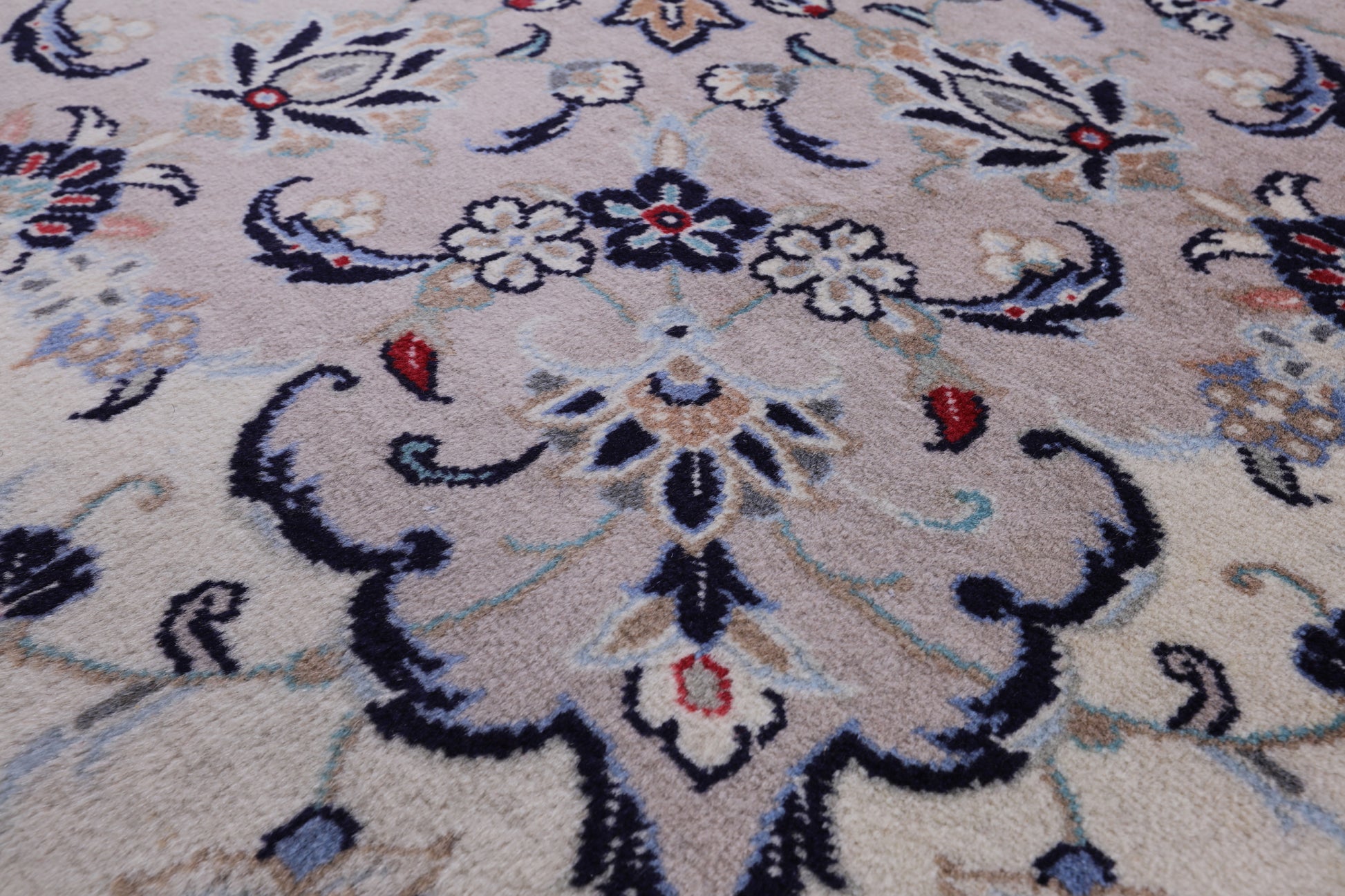Ivory New Authentic Persian Kashan Hand Knotted Area Rug - 6' 9" X 10' 0" - Golden Nile