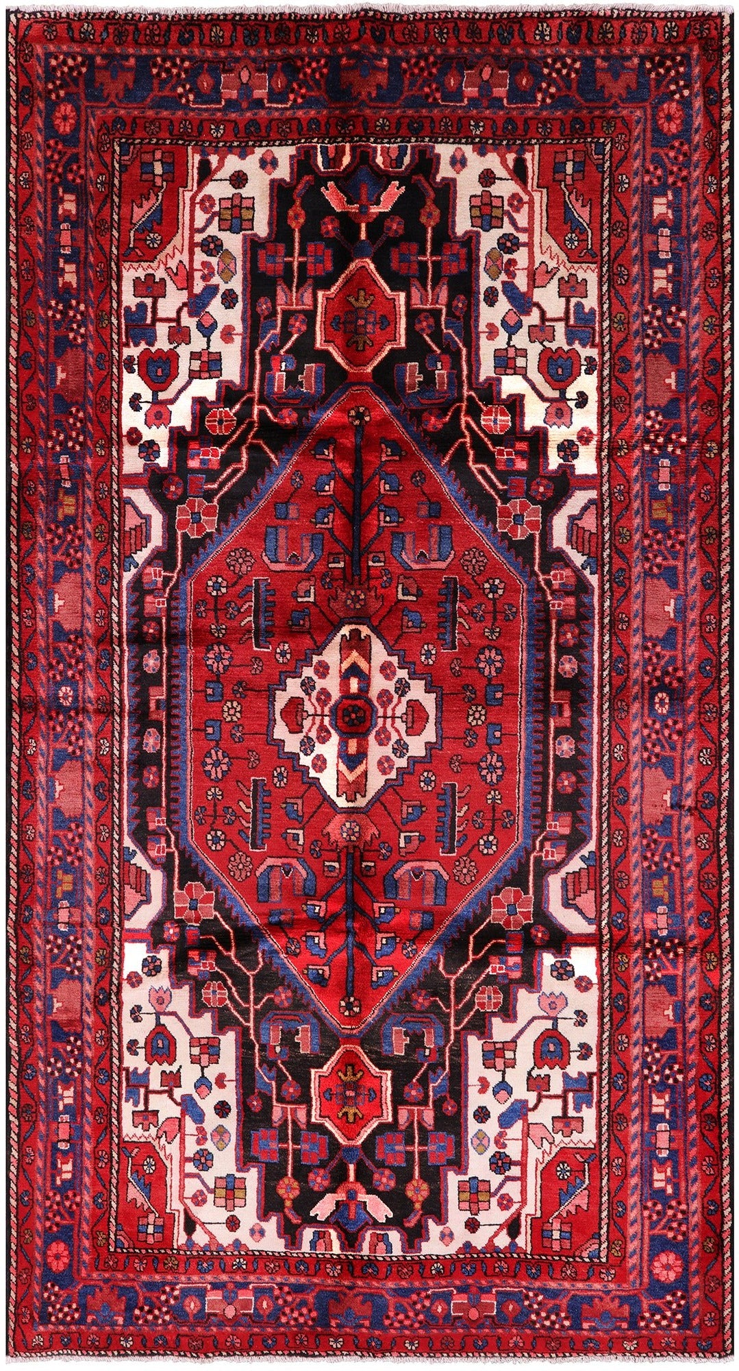 Black New Authentic Persian Nahavand Rug - 5' 5" X 9' 11" - Golden Nile