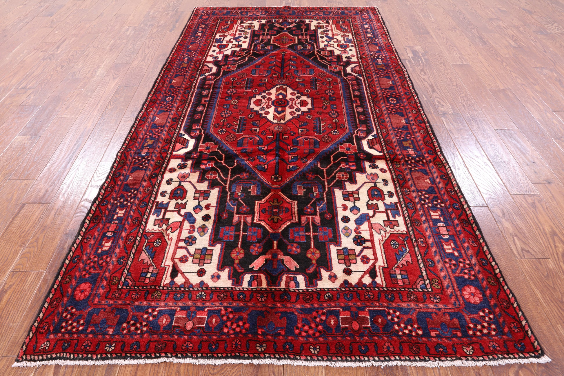 Black New Authentic Persian Nahavand Rug - 5' 5" X 9' 11" - Golden Nile