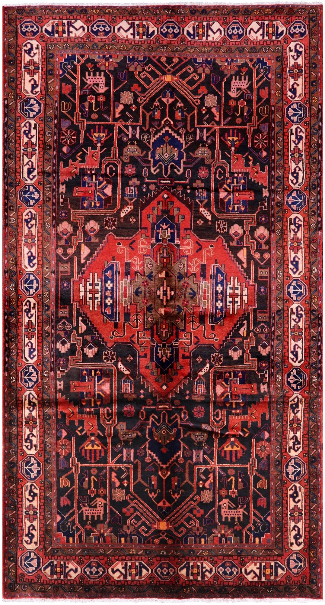 Black New Authentic Persian Nahavand Rug - 5' 6" X 10' 3" - Golden Nile