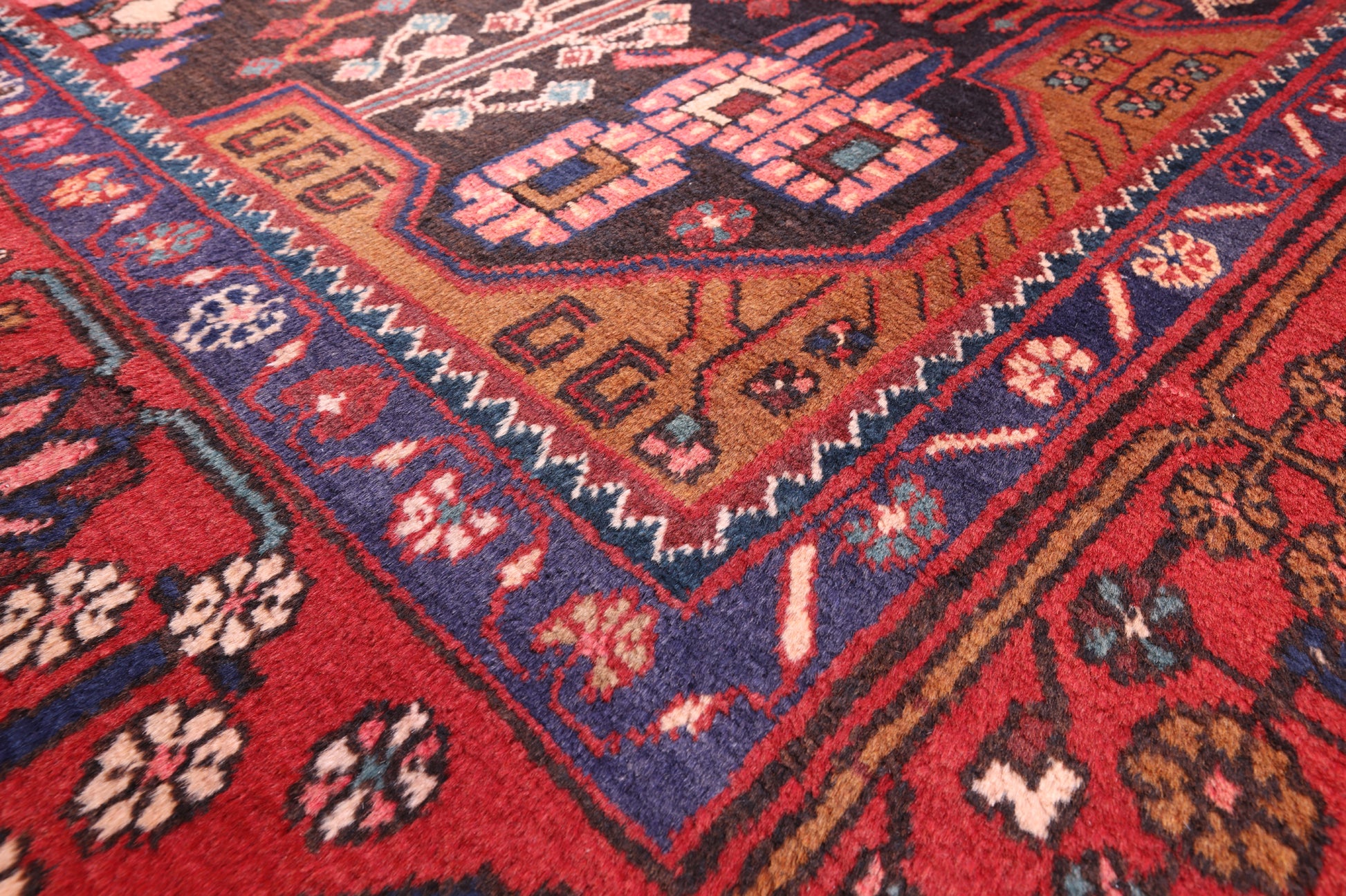 Black New Authentic Persian Nahavand Hand Knotted Rug - 5' 5" X 12' 2" - Golden Nile
