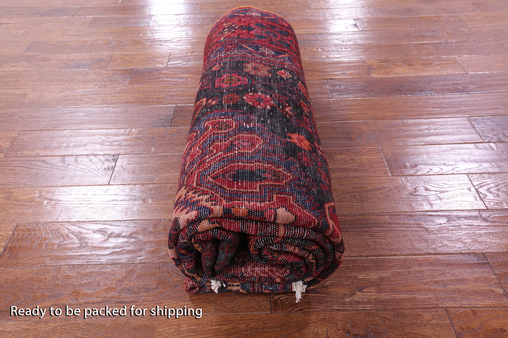 Black New Authentic Persian Nahavand Hand Knotted Rug - 5' 5" X 12' 2" - Golden Nile