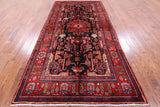 Black New Authentic Persian Nahavand Hand Knotted Wool Rug - 5' 6" X 10' 8" - Golden Nile