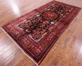 Black New Authentic Persian Nahavand Hand Knotted Wool Rug - 5' 6" X 10' 8" - Golden Nile