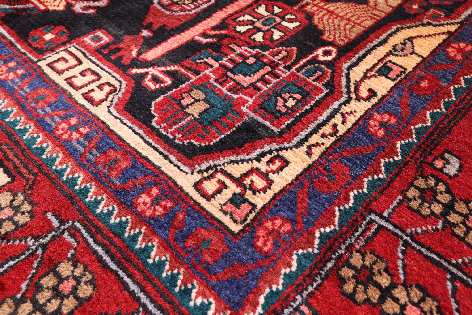 Black New Authentic Persian Nahavand Hand Knotted Wool Rug - 5' 6" X 10' 8" - Golden Nile