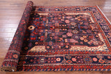 Black New Persian Nahavand Hand Knotted Rug - 5' 7" X 10' 1" - Golden Nile