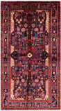 Black New Persian Nahavand Hand Knotted Rug - 5' 7" X 10' 1" - Golden Nile