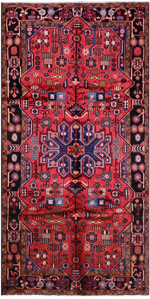 Red New Authentic Persian Nahavand Rug - 5' 1" X 10' 3" - Golden Nile