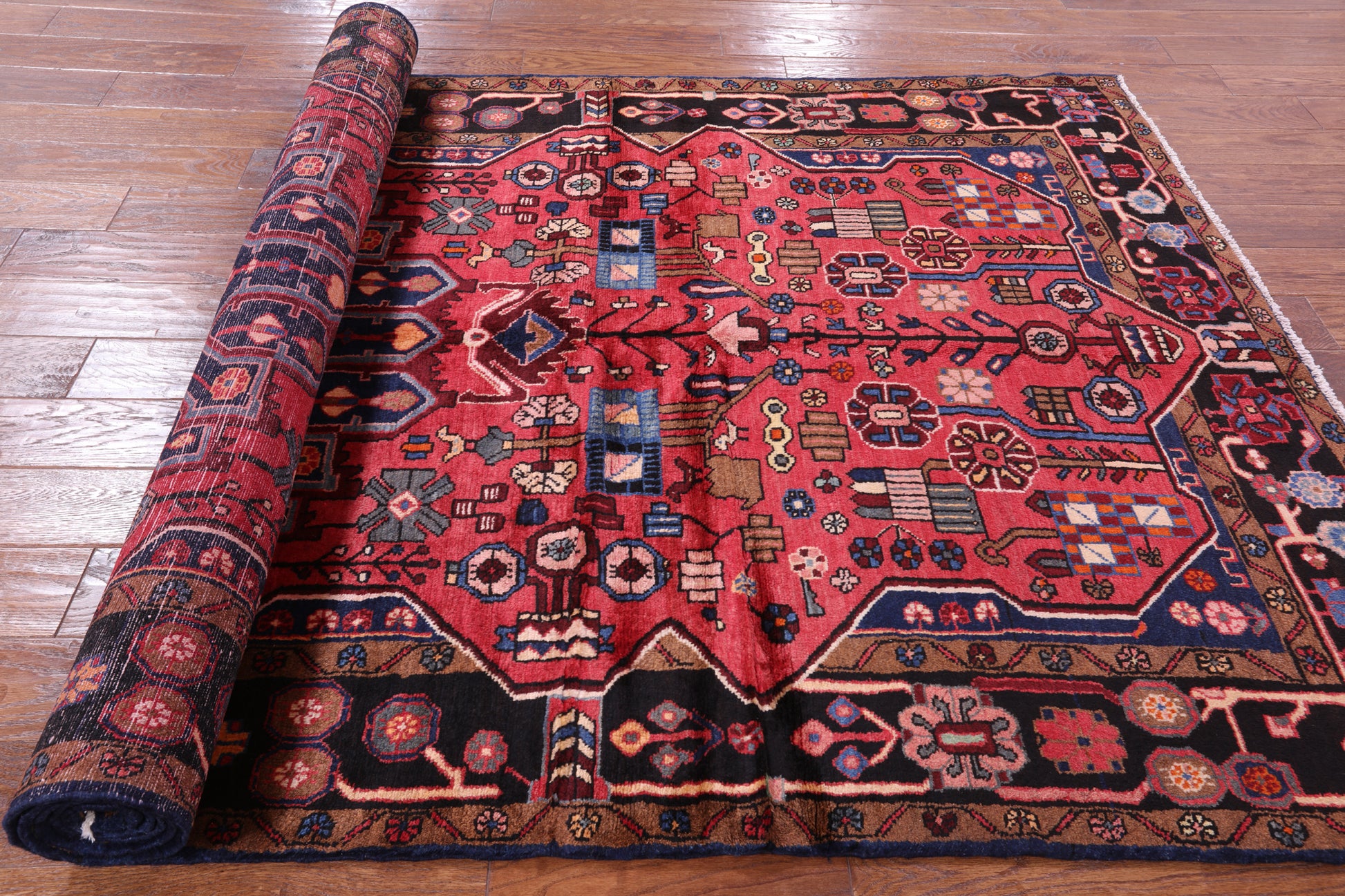 Red New Authentic Persian Nahavand Rug - 5' 1" X 10' 3" - Golden Nile