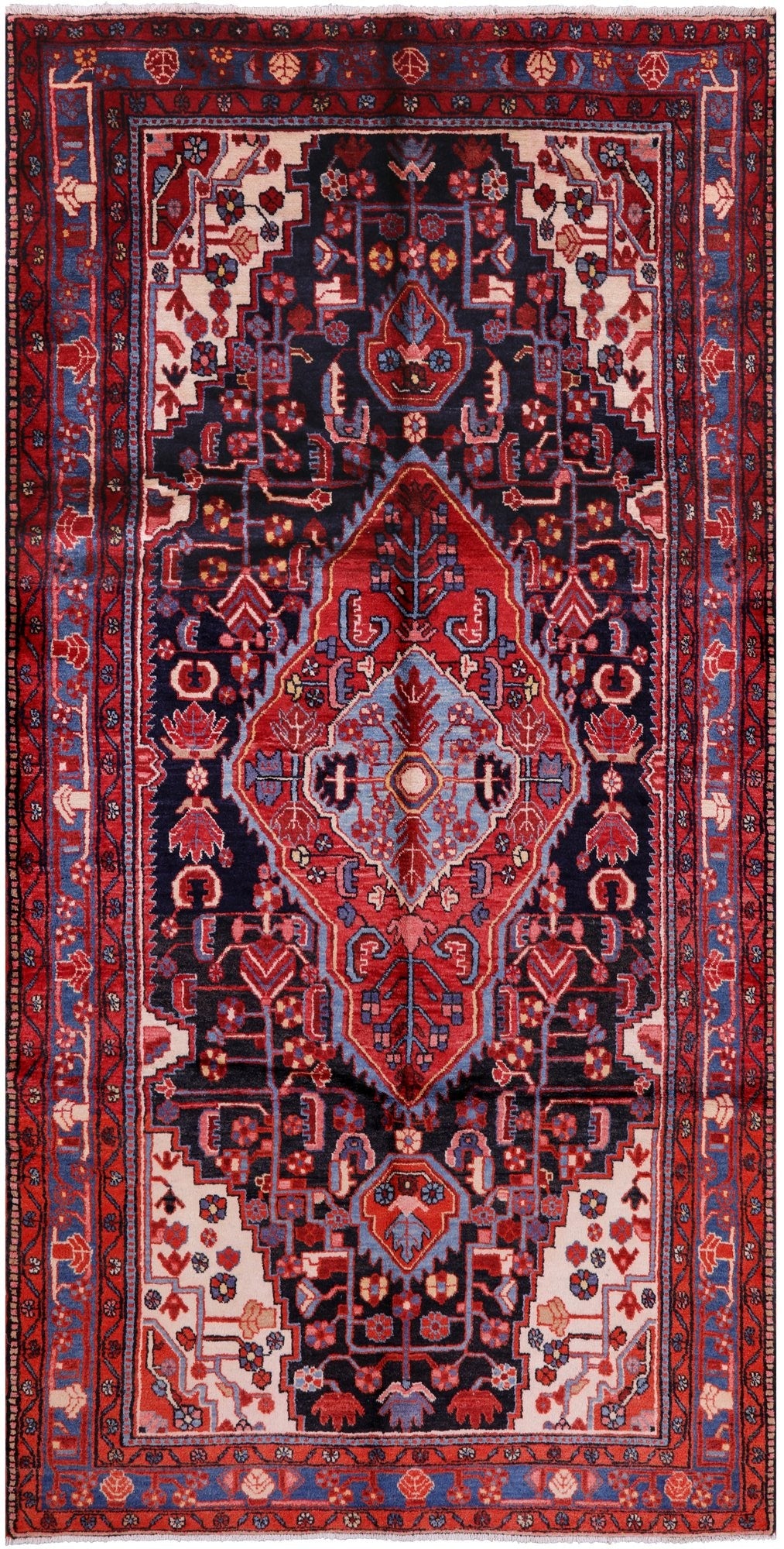 Black New Authentic Persian Nahavand Rug - 5' 4" X 10' 8" - Golden Nile