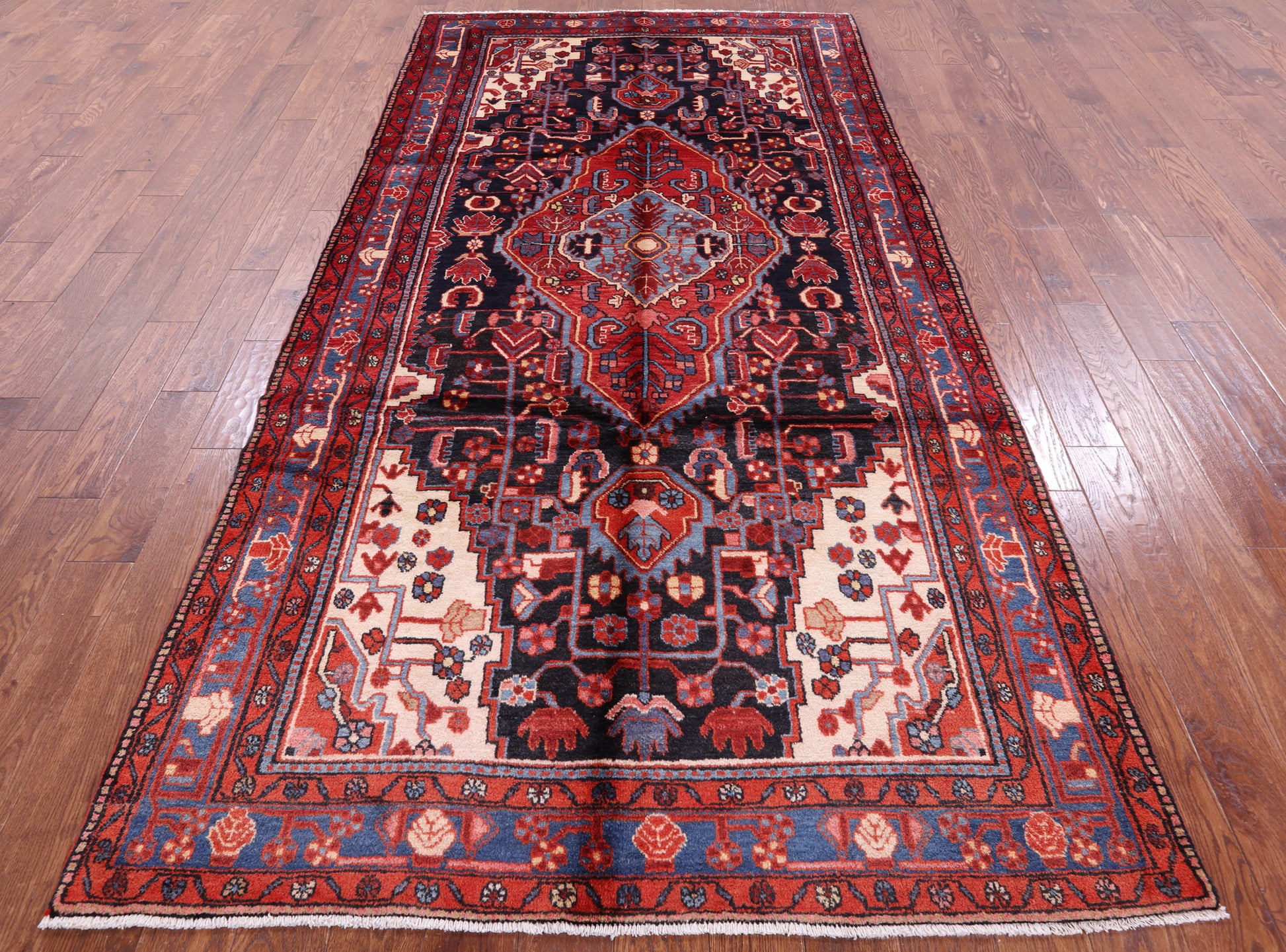 Black New Authentic Persian Nahavand Rug - 5' 4" X 10' 8" - Golden Nile
