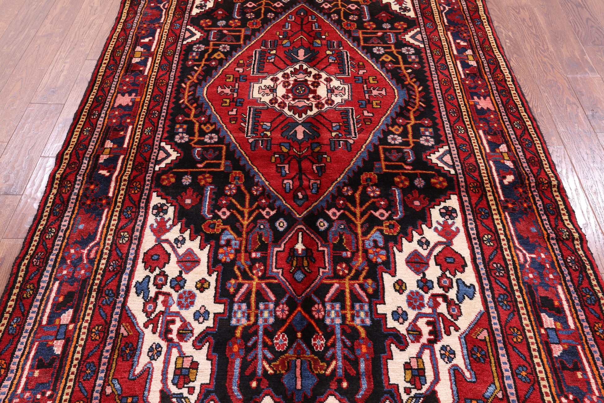 Black New Authentic Persian Nahavand Wool Rug - 5' 6" X 10' 9" - Golden Nile