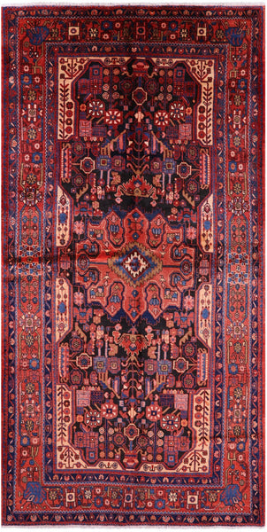 Black New Authentic Persian Nahavand Rug - 5' 2" X 10' 6" - Golden Nile