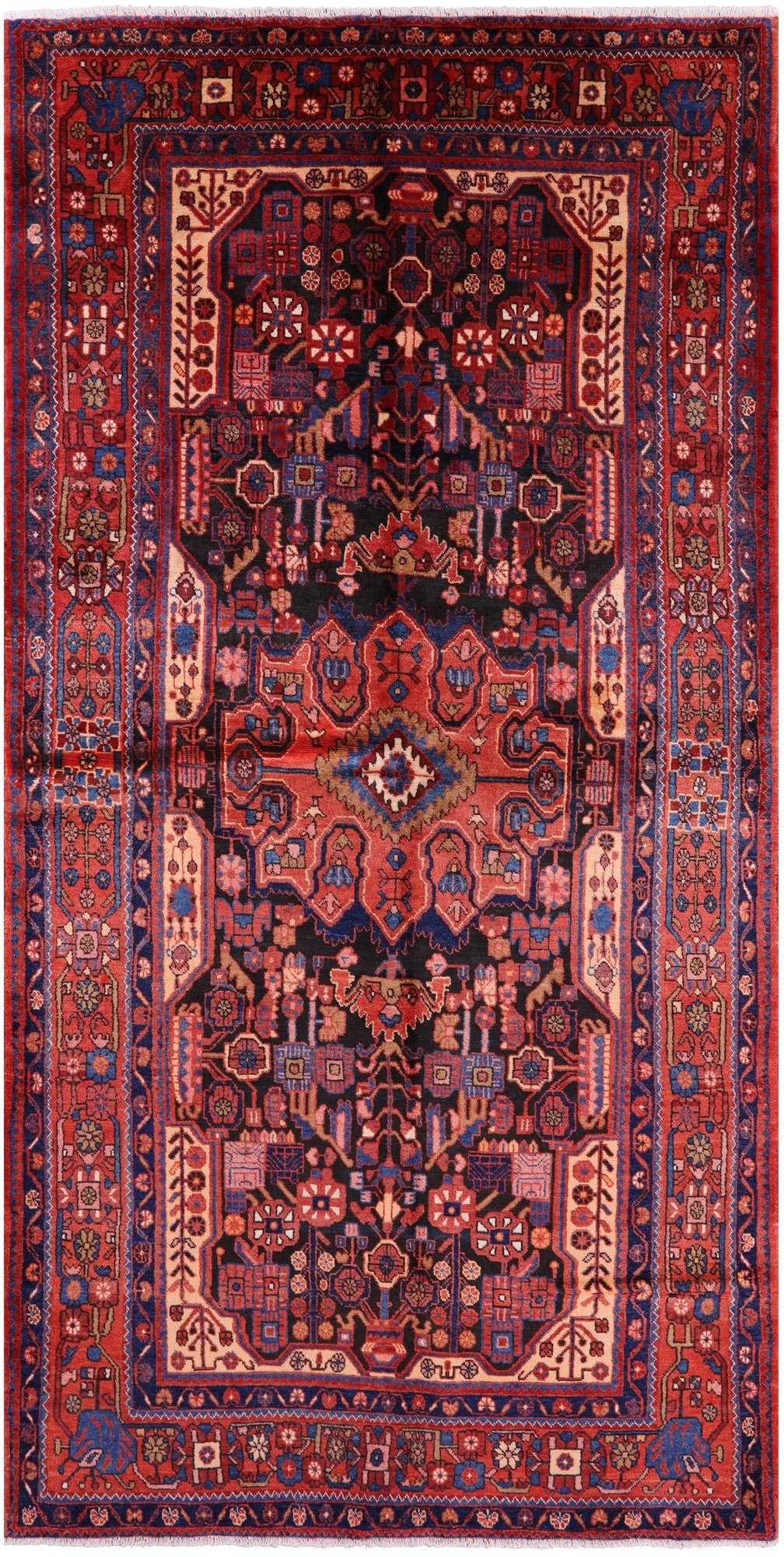 Black New Authentic Persian Nahavand Rug - 5' 2" X 10' 6" - Golden Nile