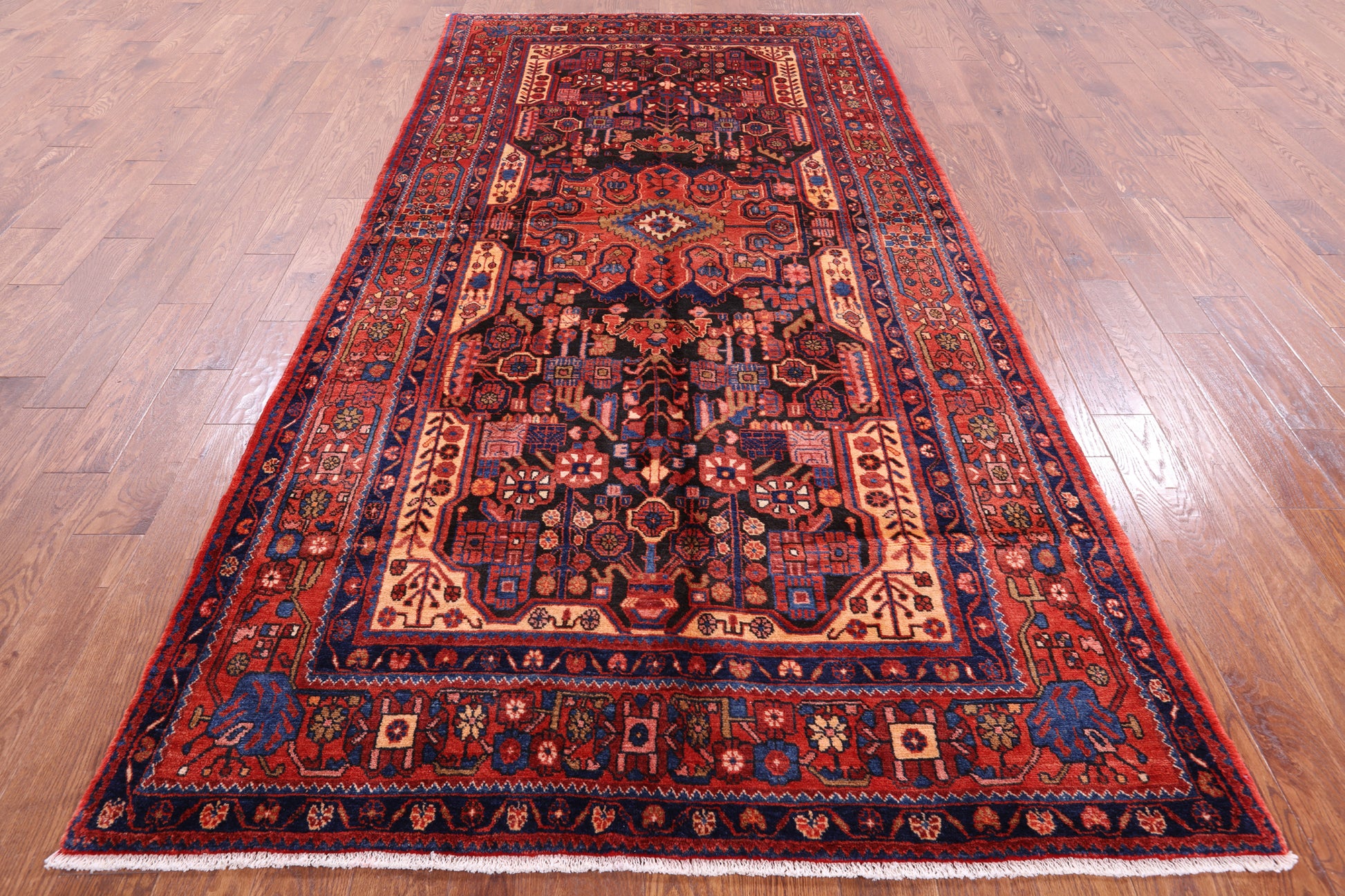 Black New Authentic Persian Nahavand Rug - 5' 2" X 10' 6" - Golden Nile