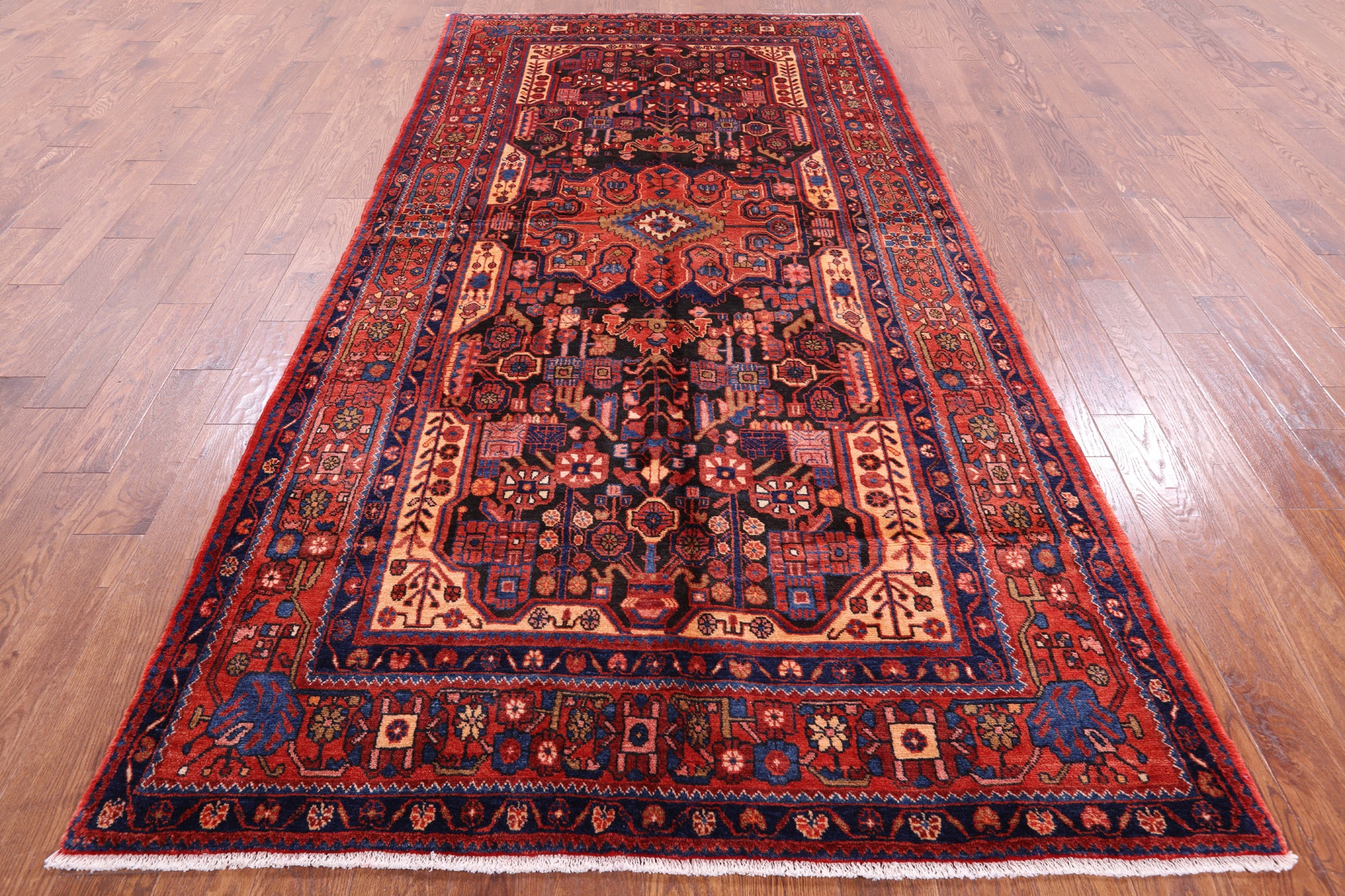 Black New Authentic Persian Nahavand Rug - 5' 2" X 10' 6" - Golden Nile