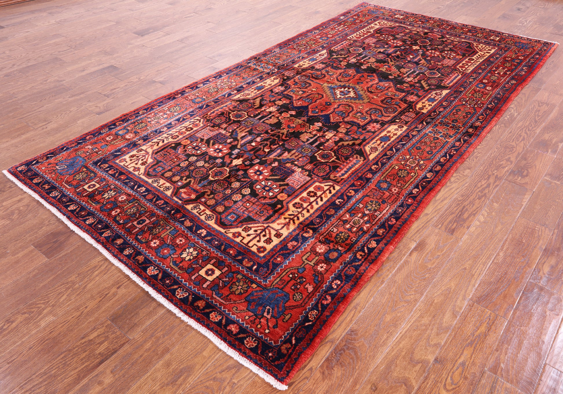 Black New Authentic Persian Nahavand Rug - 5' 2" X 10' 6" - Golden Nile