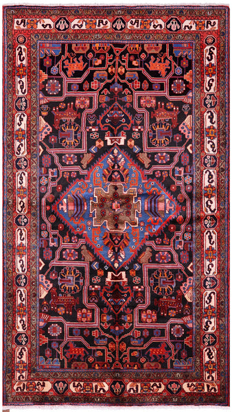 Black New Authentic Persian Nahavand Rug - 5' 5" X 9' 5" - Golden Nile