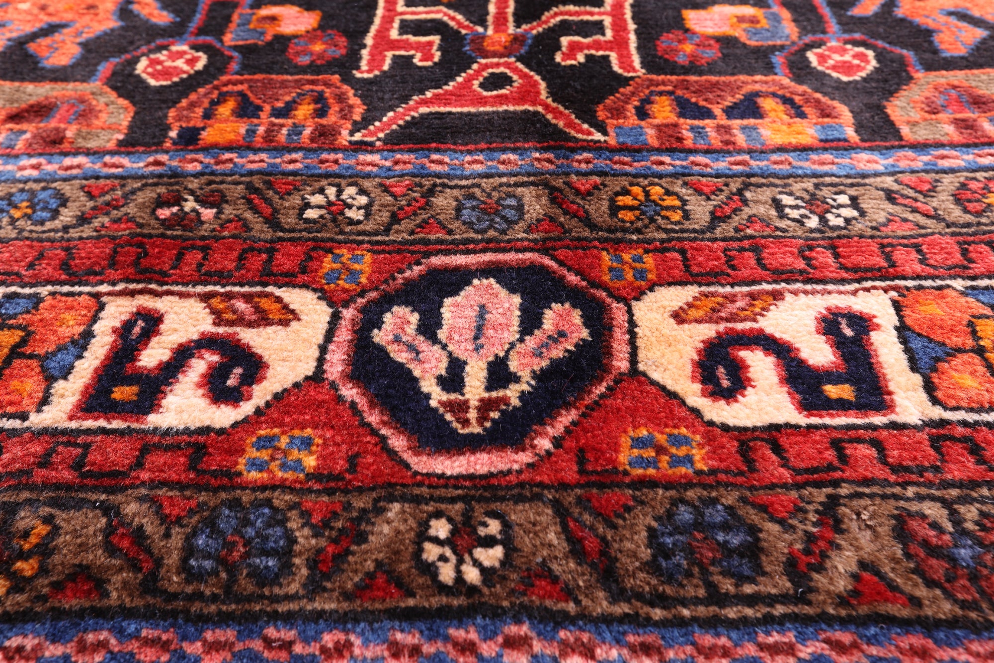 Black New Authentic Persian Nahavand Rug - 5' 5" X 9' 5" - Golden Nile