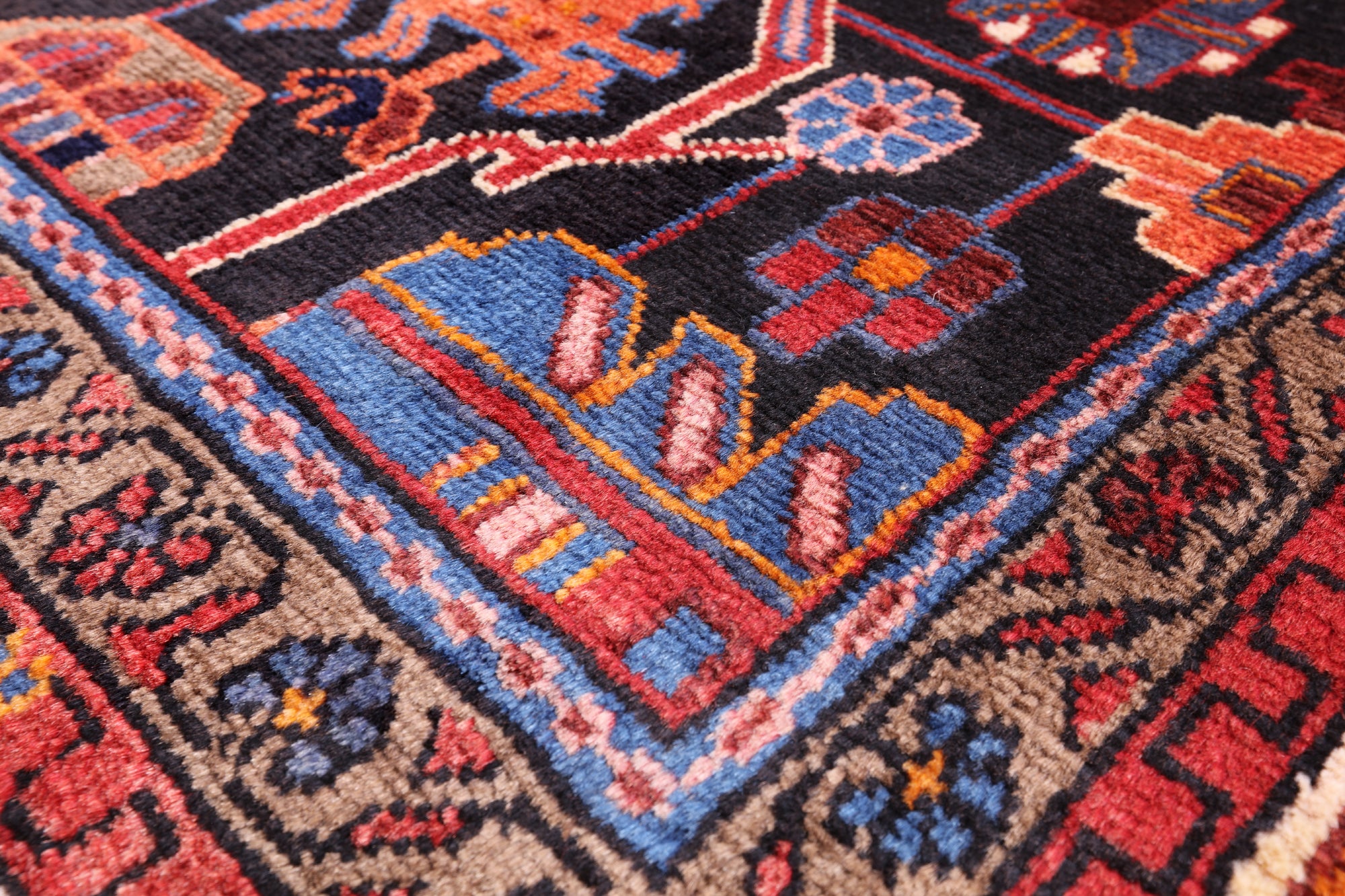 Black New Authentic Persian Nahavand Rug - 5' 5" X 9' 5" - Golden Nile