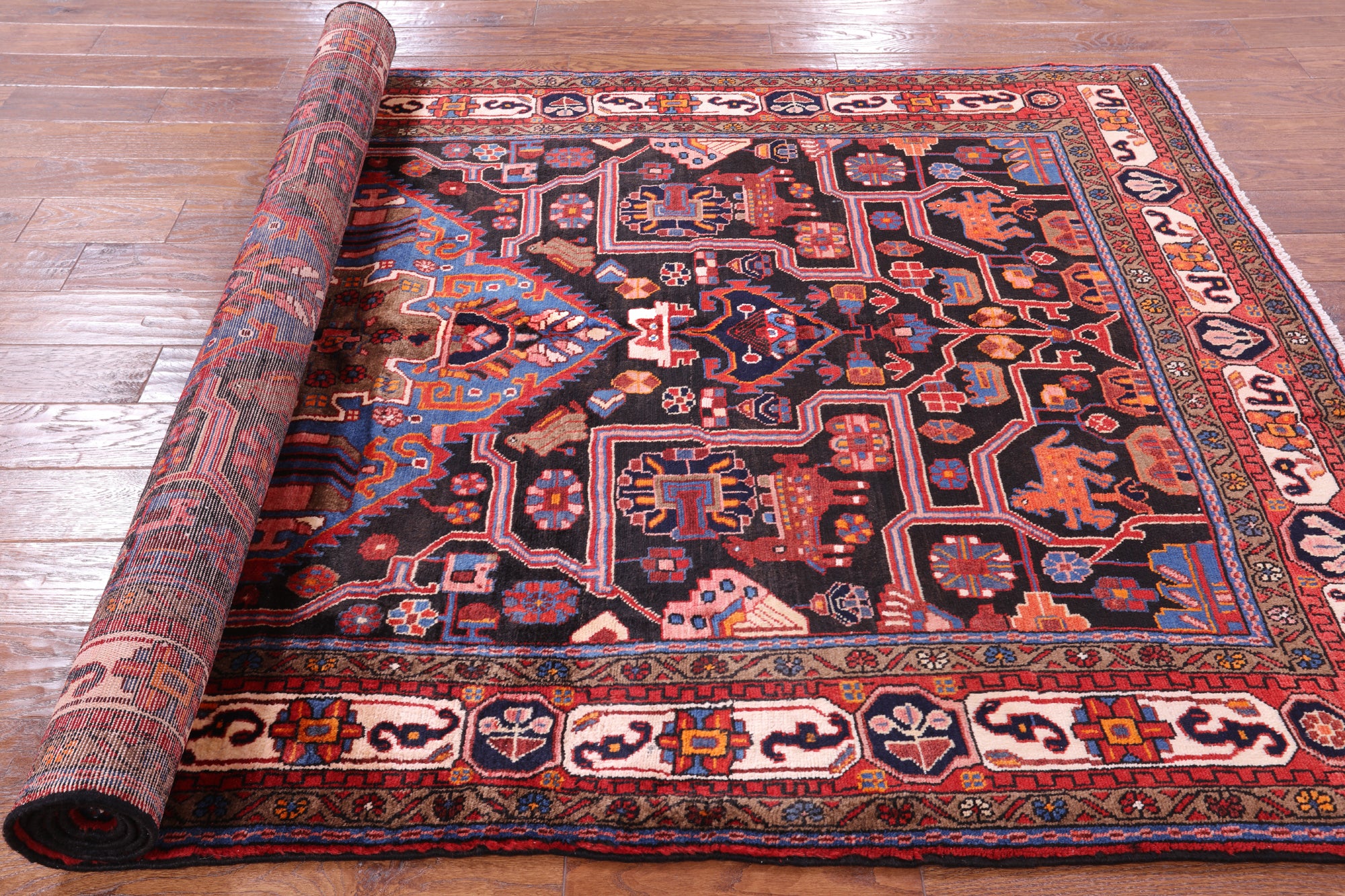 Black New Authentic Persian Nahavand Rug - 5' 5" X 9' 5" - Golden Nile