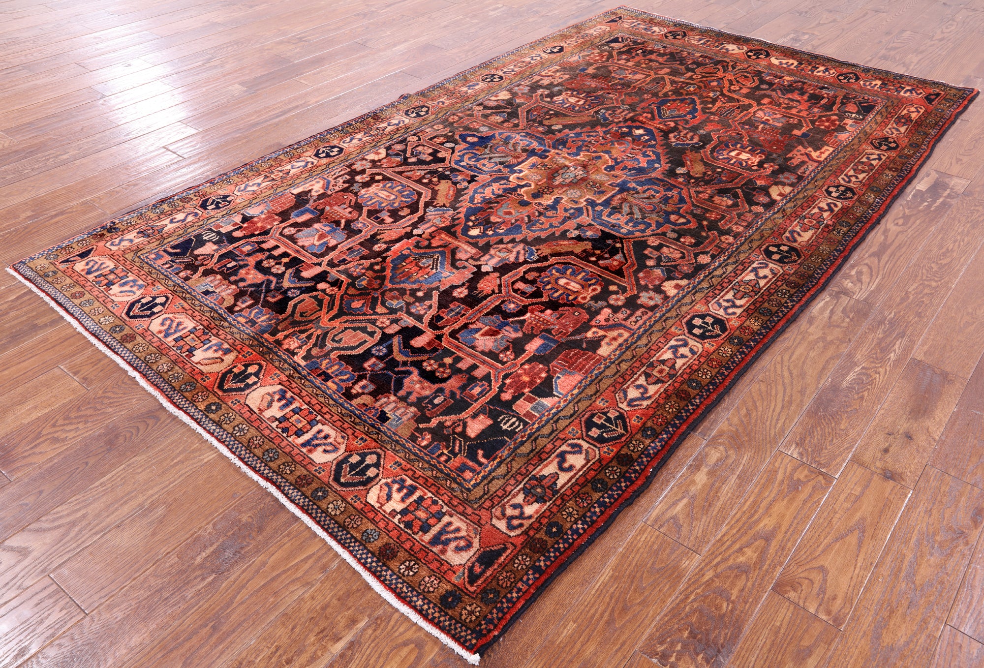 Black New Persian Nahavand Wool Rug - 5' 7" X 9' 10" - Golden Nile