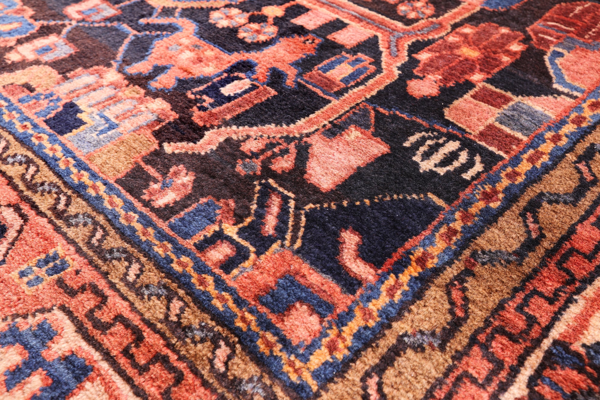 Black New Persian Nahavand Wool Rug - 5' 7" X 9' 10" - Golden Nile
