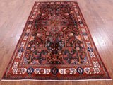 Black New Persian Nahavand Full Pile Wool Rug - 5' 3" X 9' 9" - Golden Nile