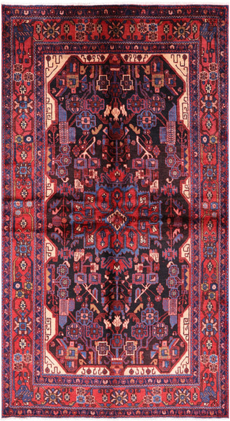Black Authentic Persian Nahavand Wool Rug - 5' 3" X 9' 5" - Golden Nile
