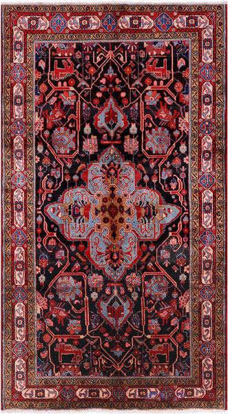 Black New Authentic Persian Nahavand Rug - 5' 5" X 9' 5" - Golden Nile