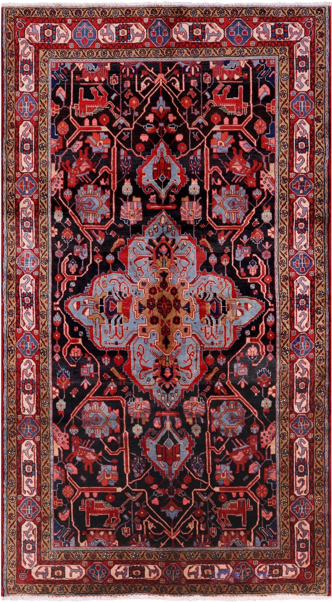 Black New Authentic Persian Nahavand Rug - 5' 5" X 9' 5" - Golden Nile