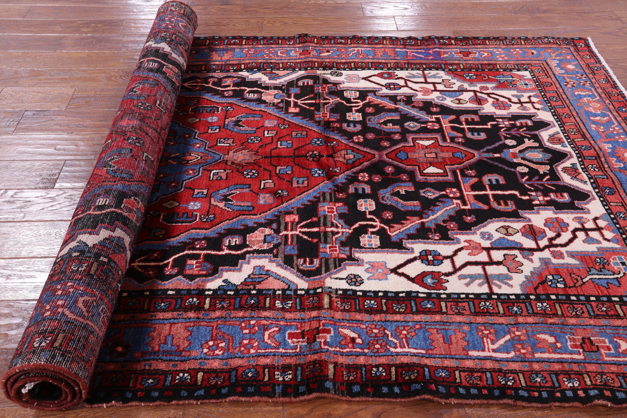 Black New Authentic Persian Nahavand Full Pile Rug - 4' 11" X 9' 11" - Golden Nile