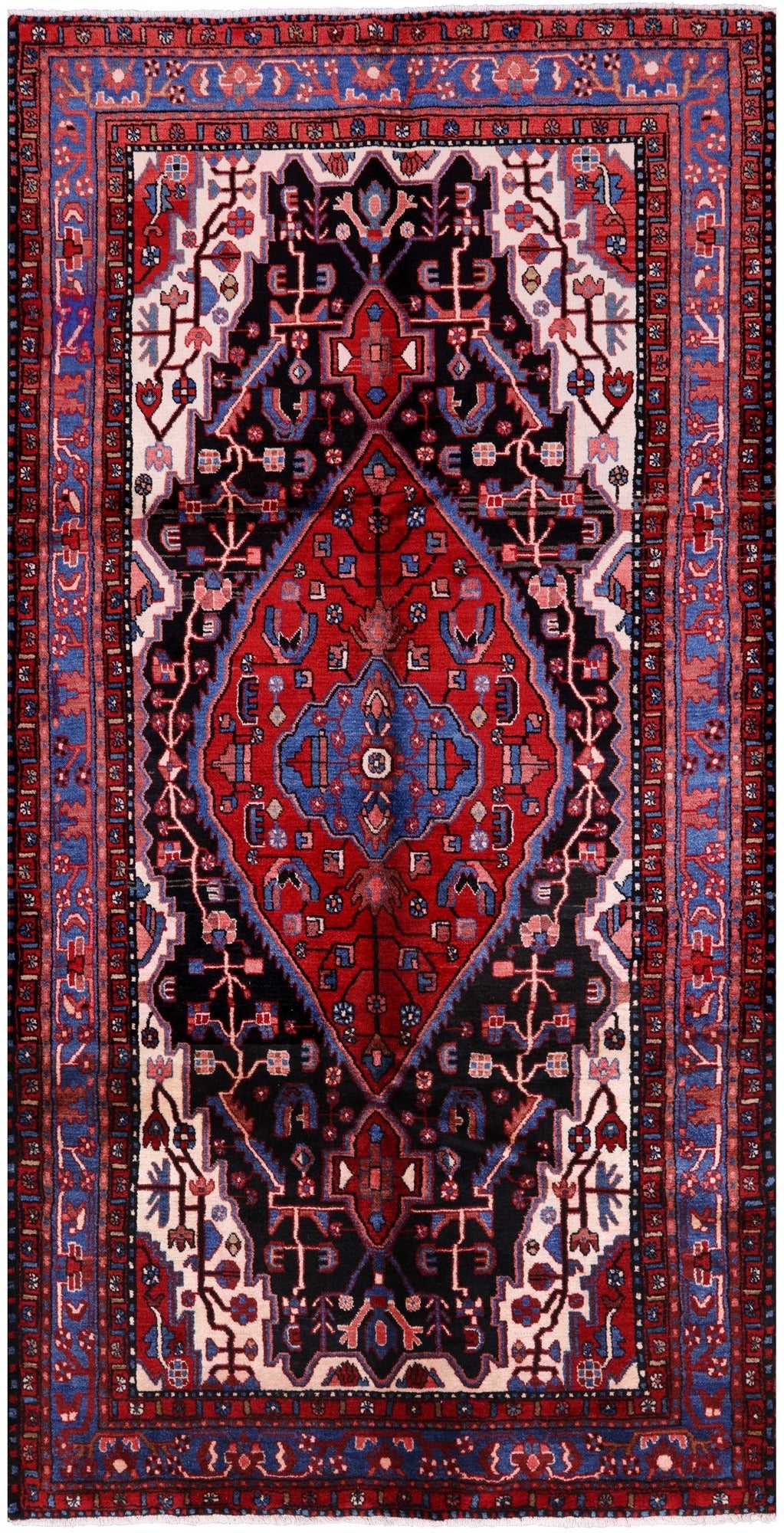 Black New Authentic Persian Nahavand Full Pile Rug - 4' 11" X 9' 11" - Golden Nile