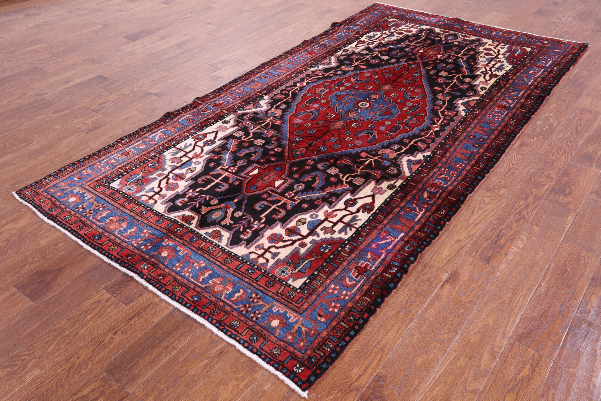 Black New Authentic Persian Nahavand Full Pile Rug - 4' 11" X 9' 11" - Golden Nile