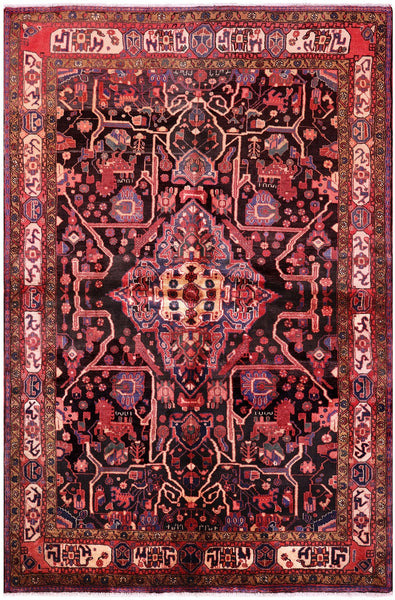 Black New Authentic Persian Nahavand Rug - 5' 5" X 8' 3" - Golden Nile