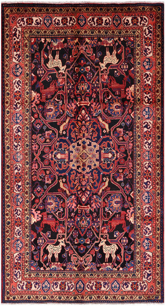 Black New Authentic Persian Nahavand Full Pile Rug - 5' 7" X 10' 2" - Golden Nile