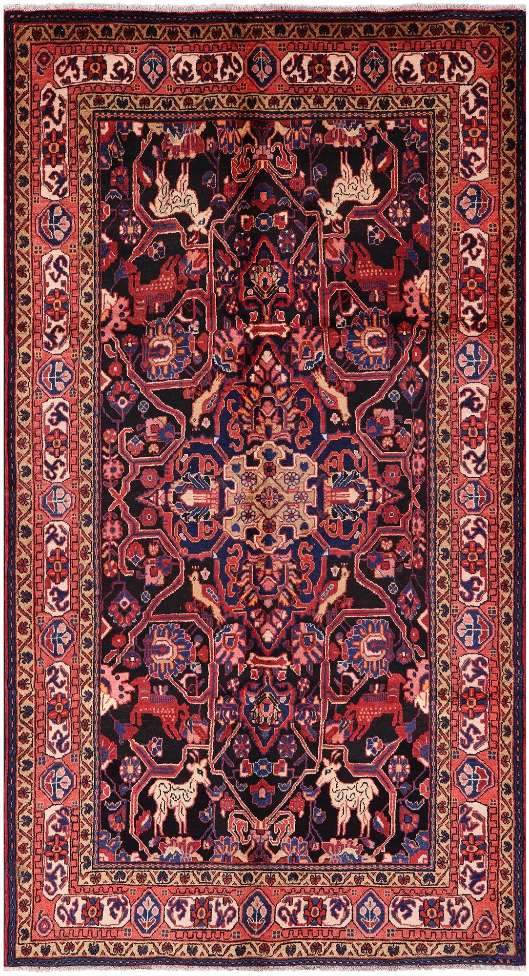 Black New Authentic Persian Nahavand Full Pile Rug - 5' 7" X 10' 2" - Golden Nile