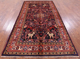 Black New Authentic Persian Nahavand Full Pile Rug - 5' 7" X 10' 2" - Golden Nile