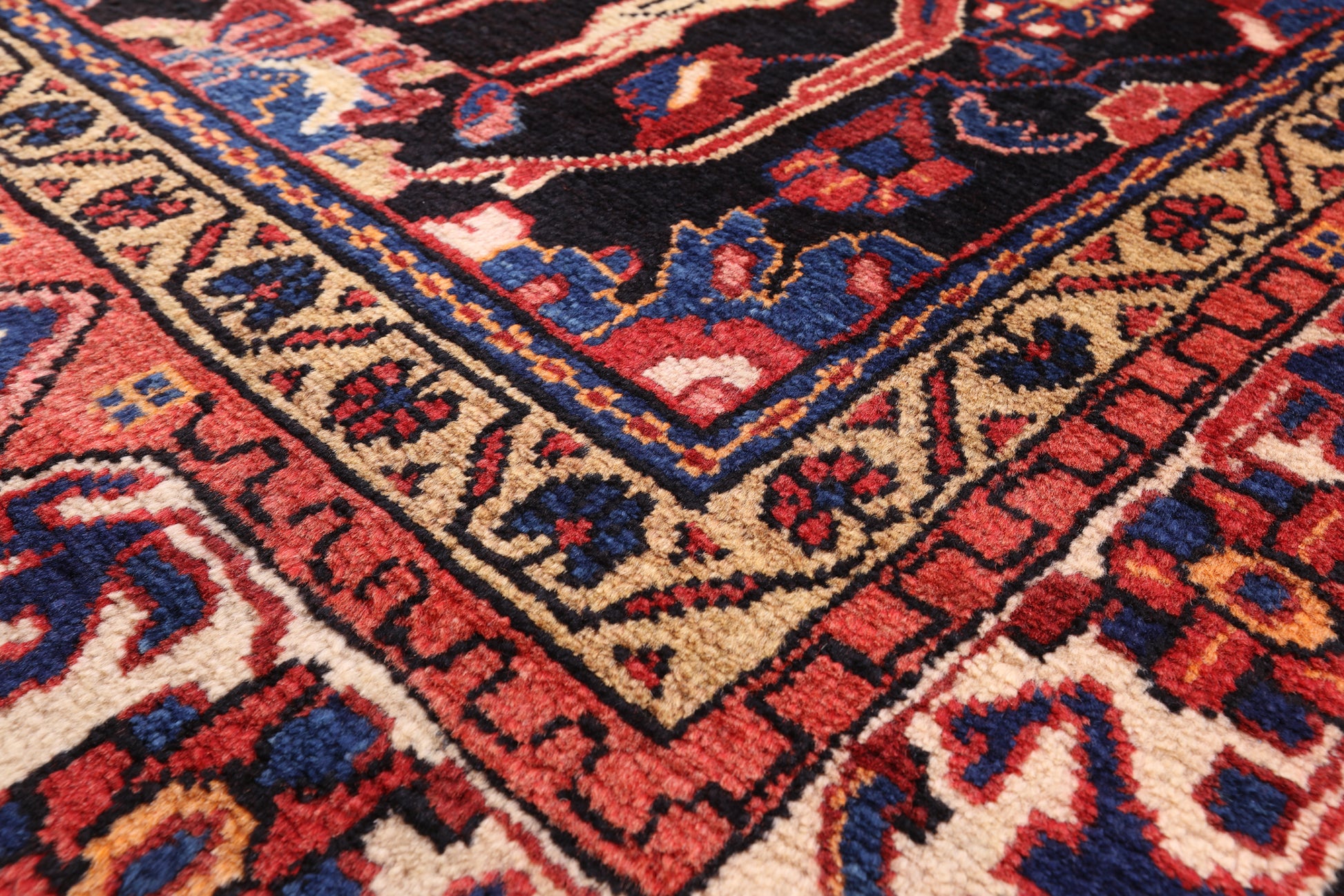 Black New Authentic Persian Nahavand Full Pile Rug - 5' 7" X 10' 2" - Golden Nile