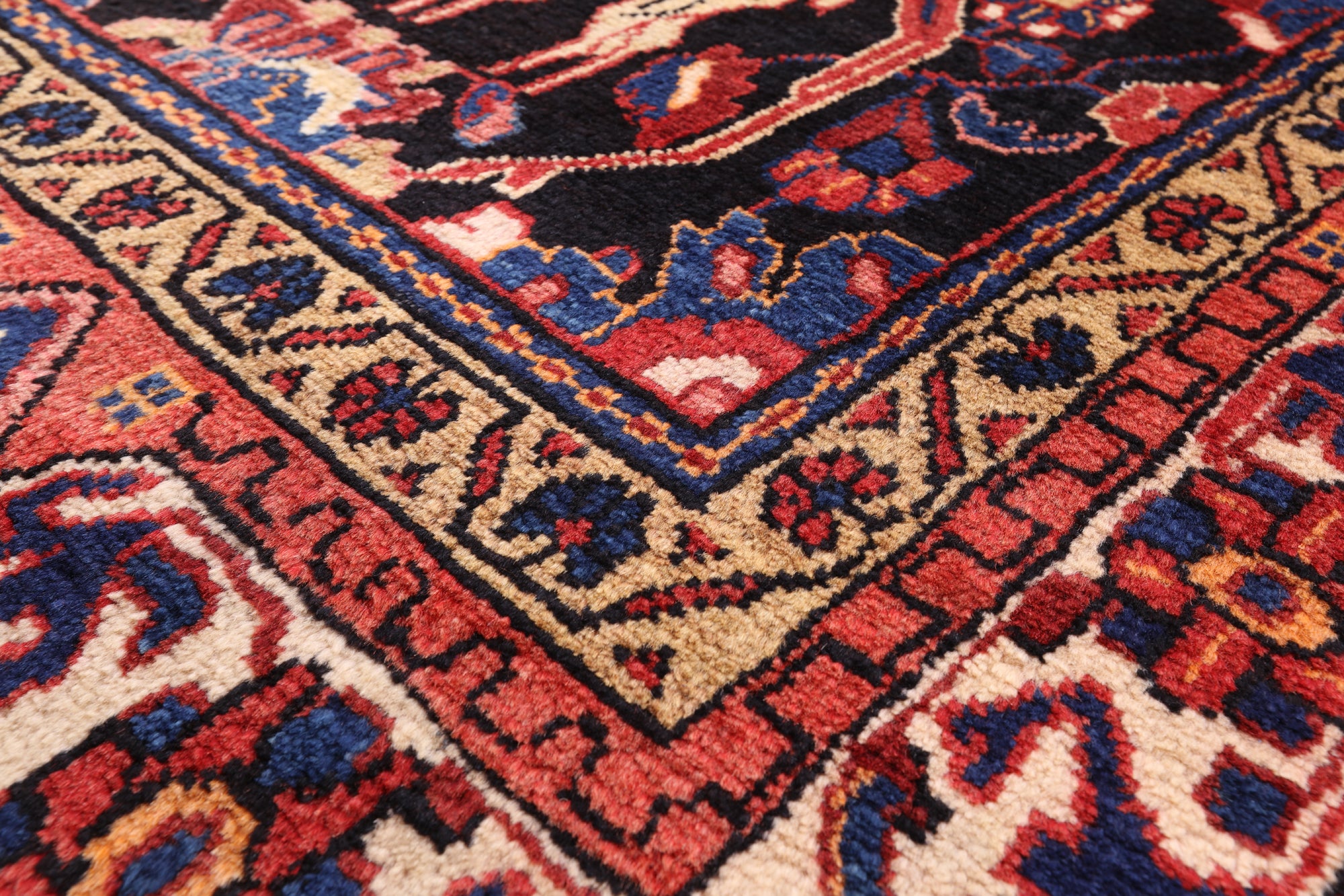 Black New Authentic Persian Nahavand Full Pile Rug - 5' 7" X 10' 2" - Golden Nile