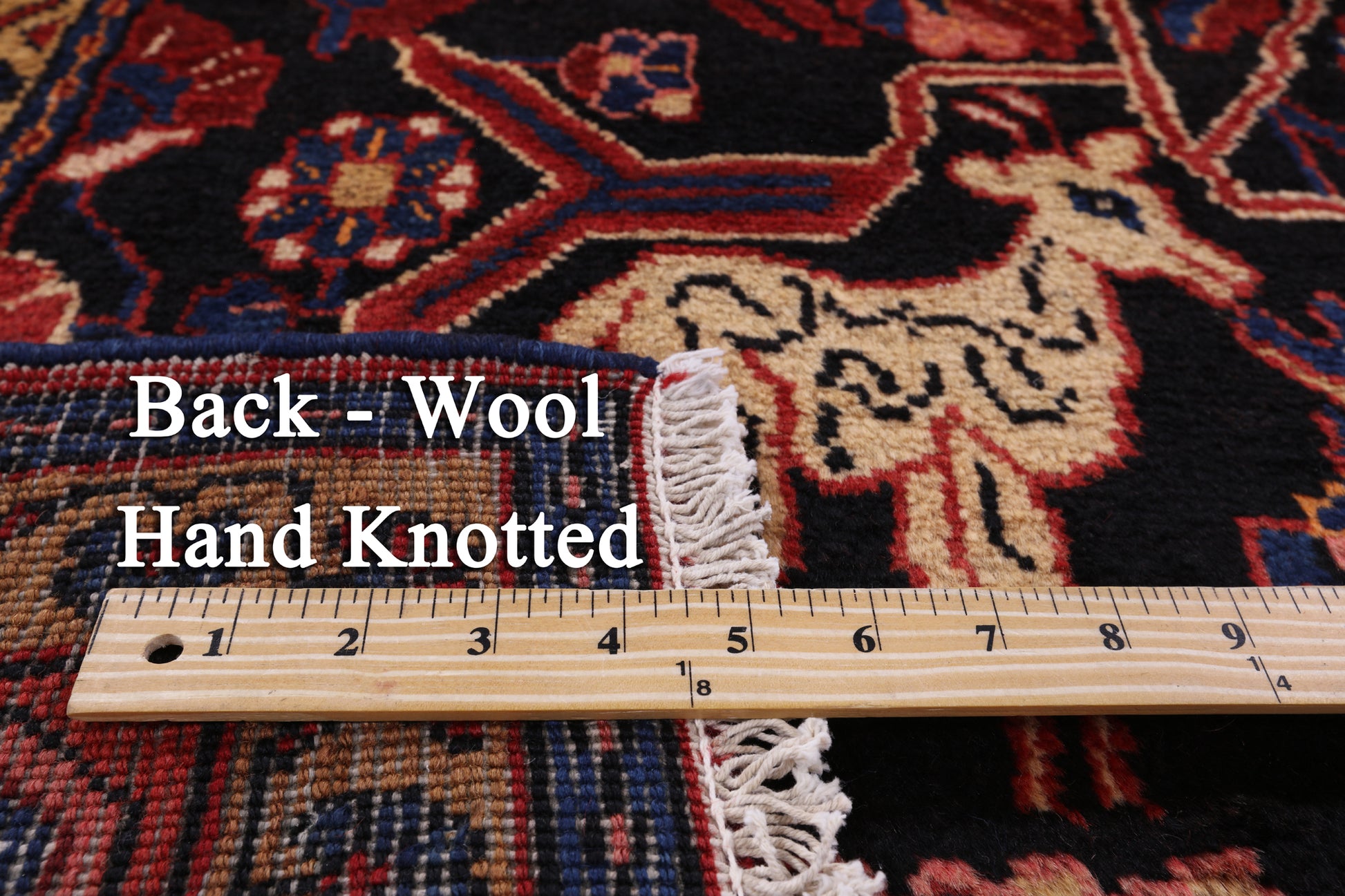 Black New Authentic Persian Nahavand Full Pile Rug - 5' 7" X 10' 2" - Golden Nile