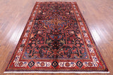 Black Persian Nahavand Handmade Wool Rug - 5' 6" X 9' 7" - Golden Nile