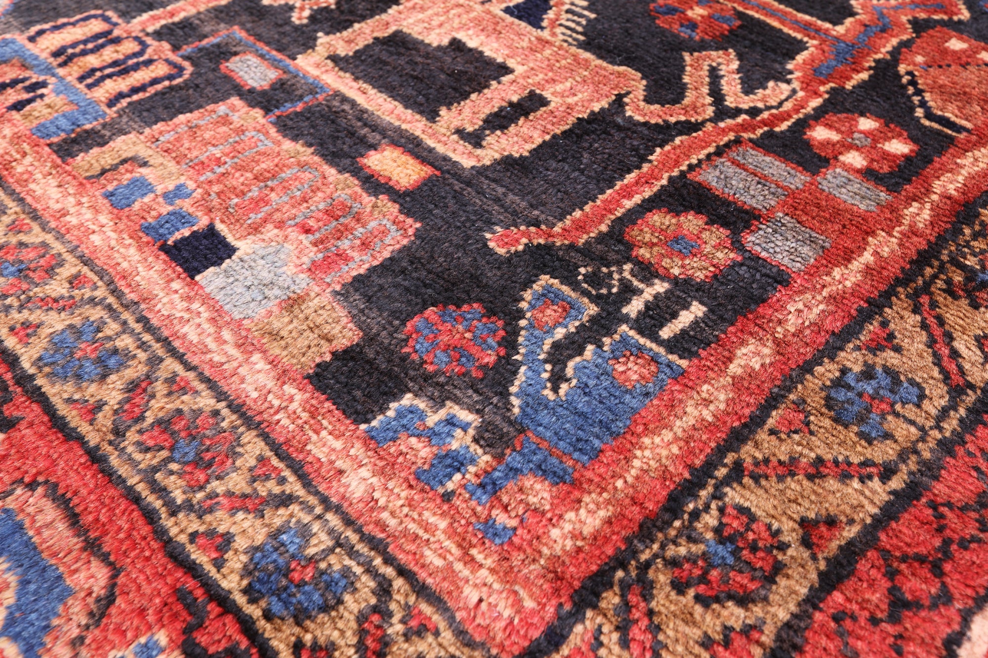 Black New Authentic Persian Nahavand Area Rug - 5' 4" X 9' 0" - Golden Nile