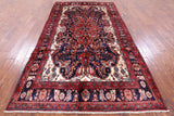 Blue New Authentic Persian Nahavand Hando Knotted Rug - 5' 5" X 10' 4" - Golden Nile
